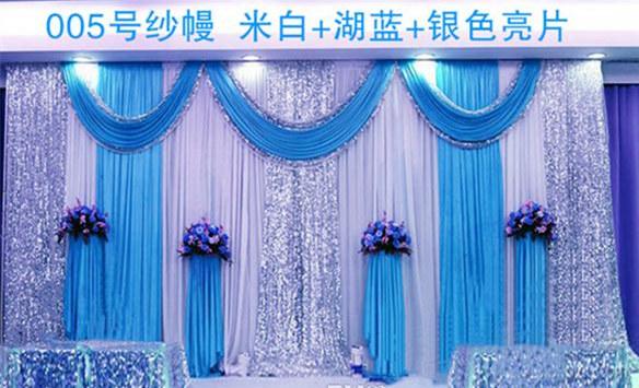 3M high*6M wide Wedding backdrop with sequins swags Wedding backdrop with drape decoration Decoration backdrop with silver sequins swags