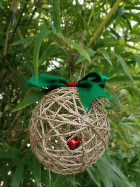 New Christmas Tree Twine Ball Ornament Bell Red Green Bow Christmas Decorations Wine Chime Wedding Decorations