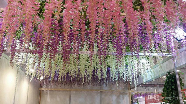 1.8 Meter Extra Long Artificial Silk Flower Wisteria Vine Rattan For Wedding Centerpieces Decorations Wedding Supplies 