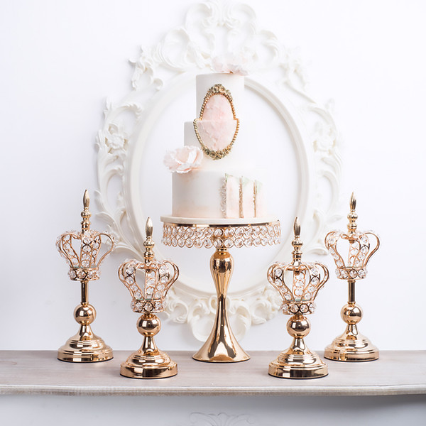 home crafts ornament Wedding Candlestick Lace Crown Candle Holder Dessert table centerpieces Decoration tall cake stand cake decorating tool