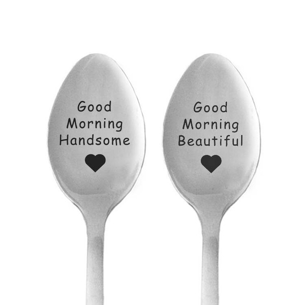 Coffee Spoon Couples Stainless Steel Tea Spoons Cute Letter Spoon For Valentine'S Day Wedding Fashion Healthy Gift Gifts