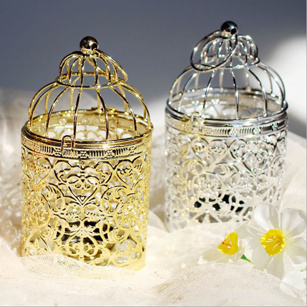 Bird Cage European Style Vintage Candle Holder For Wedding Decor Candlelight Dinner Hollow Candlestick Stand For Home