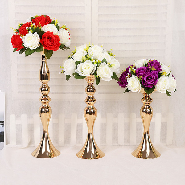 Wedding Stage Propert Golden Mermaid Horn Candleholder Home Decoration Ornaments Wedding Road Guide Main Table Vase Supplies