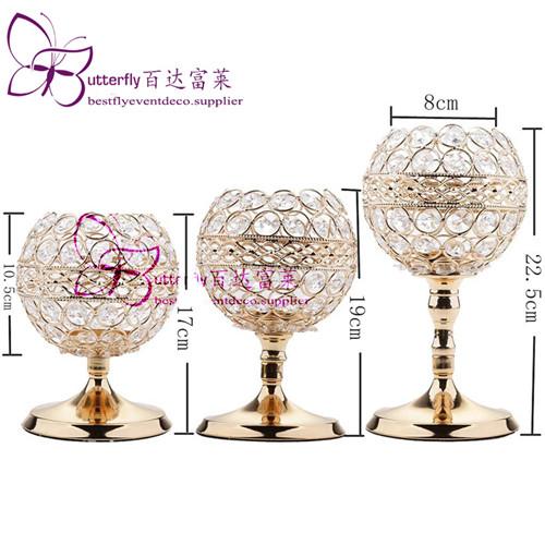 3Pcs Crystal Candle Holders Wedding Centerpieces Candlesticks Set for Birthday Party Dining Table Decorative Gifts