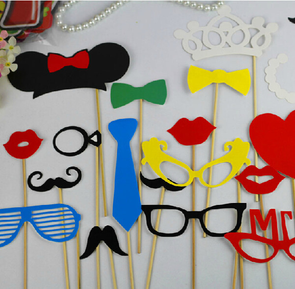 Funny Photo Booth Props 23pcs/lot Wedding Decorations Red Funny Lips 2014 New Arrival Wedding Birthday Christmas Party Party Photo Props