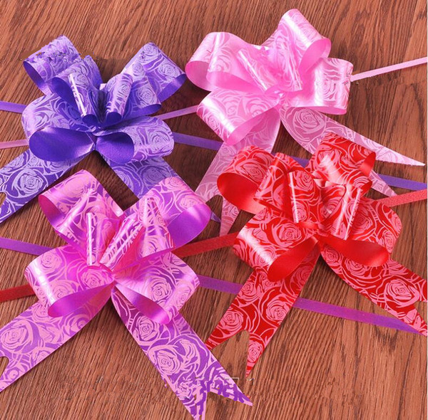 wedding party decorations pull bow rose flower ribbon bow gift box wrapping wedding car door decors Christmas celebration prom decors flower