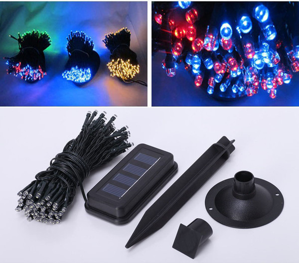 12M 100LED Solar Power Fairy String Lights Christmas Party Wedding Decoration Red Blue Green Warm yellow White