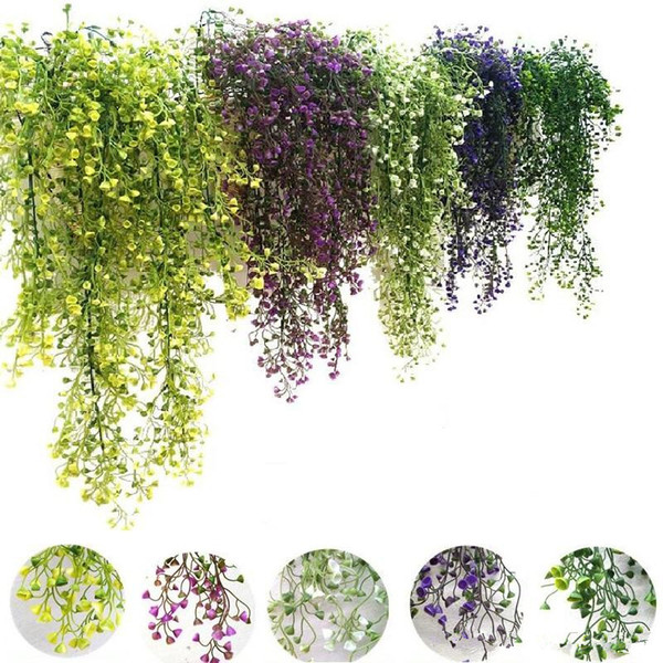 Artificial flowers vine ivy leaf silk hanging vine fake plant artificial plants green garland home wedding party decoration