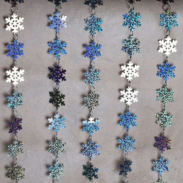 5 strands / lot PVC sequins laser snowflake curtain,Christmas party and home decoration