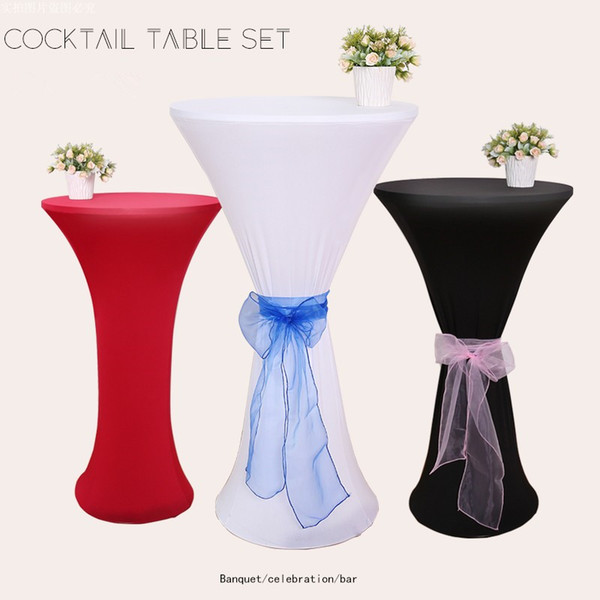 2018 color Elastic Table Cloth custom made bar Decorations cocktail cloth Free Shipping restaurant table cheap wedding party decoration