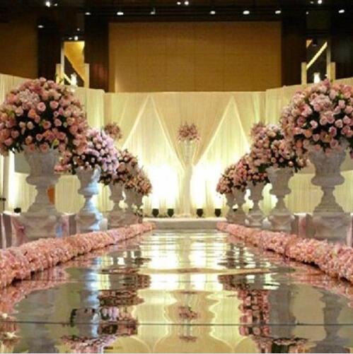 10m Per lot 1m Wide Shine Silver Mirror Carpet Aisle Runner For Romantic Wedding Favors Party Decoration 