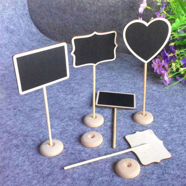 Wedding Decoration Mini Chalkboard Blackboard Seat Stand Wedding Lolly Heart Retangle Pattern Party Tags 12Pcs Per lot