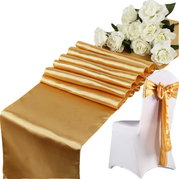 FC4908 Satin Table Runner 30cm*275cm Table Centerpieces Wedding Decoration Supply Party Decor Decoration Cloths Tablecloth Holiday Christmas