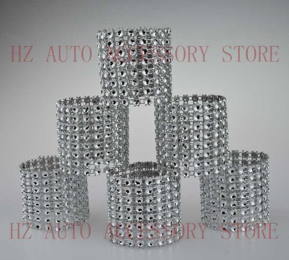 Free shipping 100 Rhinestone Bow Covers New 8 Row - silver and other 8 colors wedding chair sash napkin rings wedding suppliers