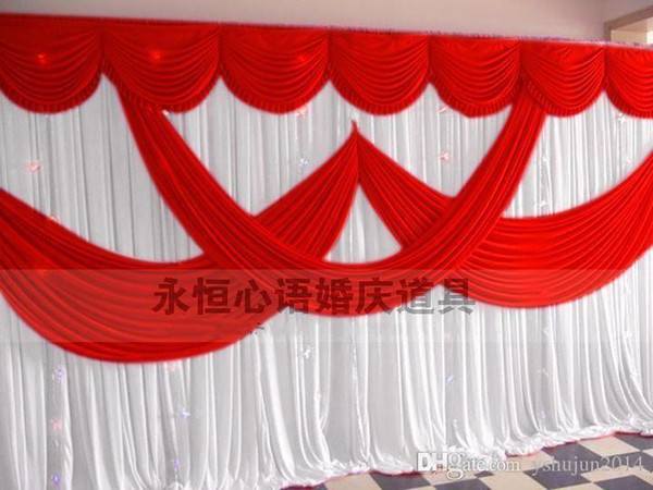 2016 Newly Design 20ft By 10ft White Color Wedding Backdrop Curtain \ Stage Background Cheapest Price Free 