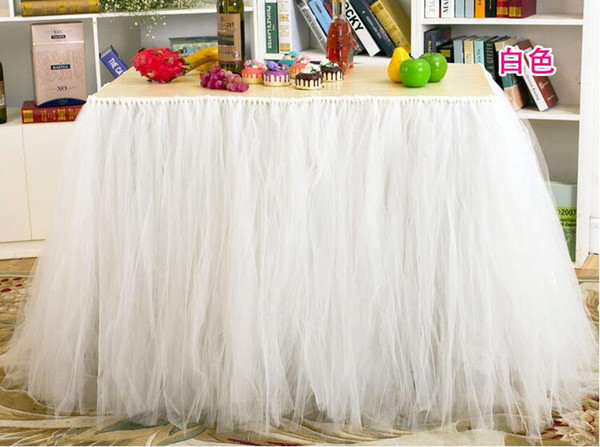 TUTU Table Skirt Tulle Tableware for Wedding Decor Birthday Baby Shower Party Tulle Table Skirt fast delivery WQ19