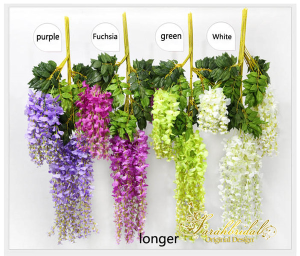 Beautiful Artificial Flowers Simulation Wisteria Vine Wedding Decorations Long Short Plant Bouquet Room Office Garden Bridal Accessories