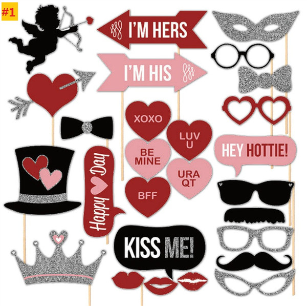 2017 newest Funny Photo Booth Props with lips moustache glasses Cute fashion for wedding party birthday Christmas Party Decorations b1126