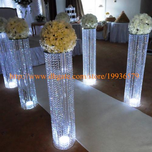 8 pcs /lot 3ftTall ACRYLIC WEDDING DECORATION CRYSTAL WALKWAY PILLARS PEDESTALS COLUMNS