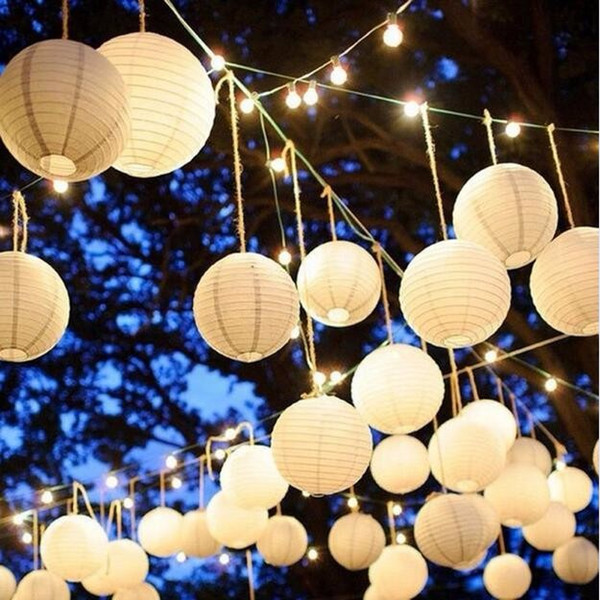 16 inch(40cm) Chinese Round White Paper Lanterns lamps for Wedding Party Home Decoration oliday party supplies