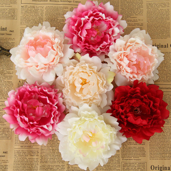 Artificial Flowers Silk Peony Flower Heads Wedding Party Decoration Supplies Simulation Fake Flower Head Home Decorations 12cm