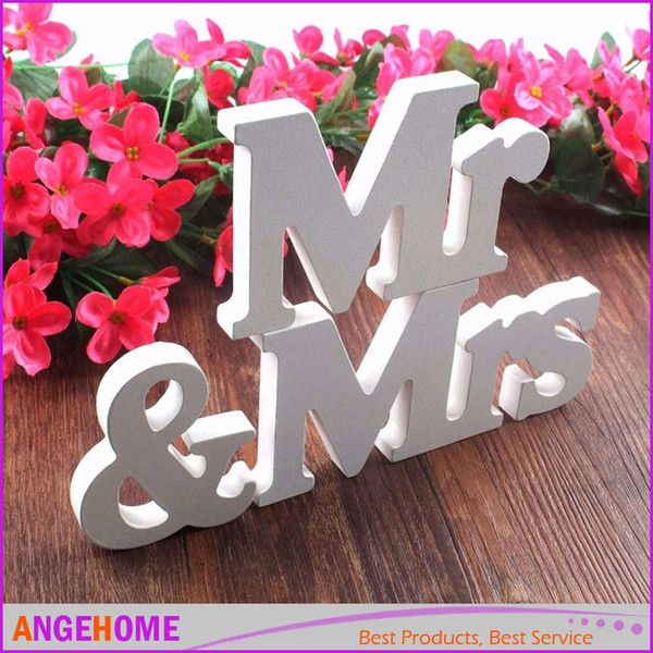 Wedding decorations 3 pcs/set Mr & Mrs romantic mariage decor Birthday Party Decorations Pure White letters wedding sign