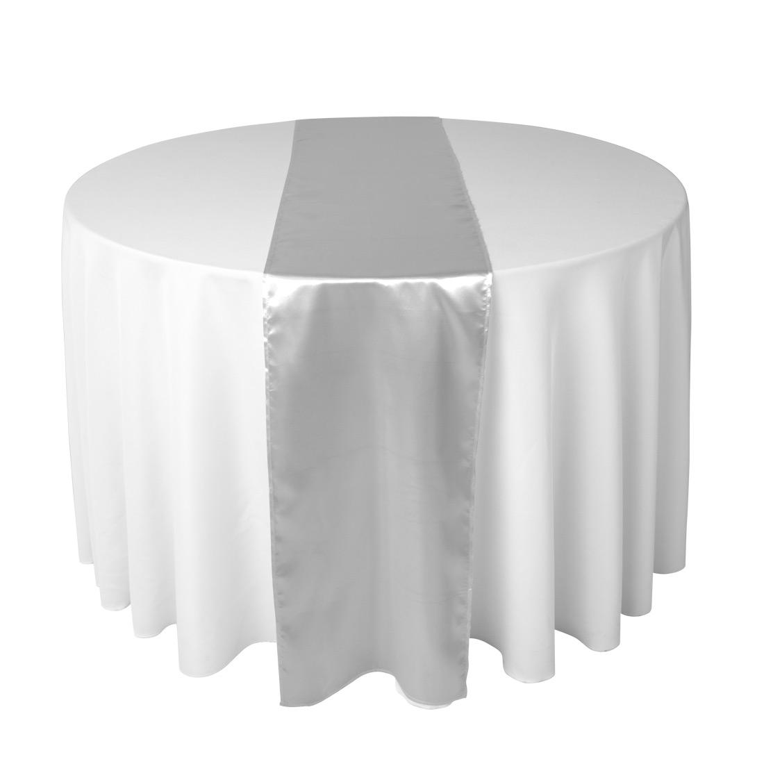 30 X 275 CM Sliver Satin Table Runner For Wedding Reception or Shower Party Xams Decorations