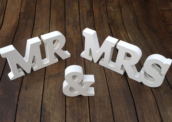 MR & MRS Letter Decoration White Color letters wedding and bedroom adornment mr & mrs Best Selling In Stock