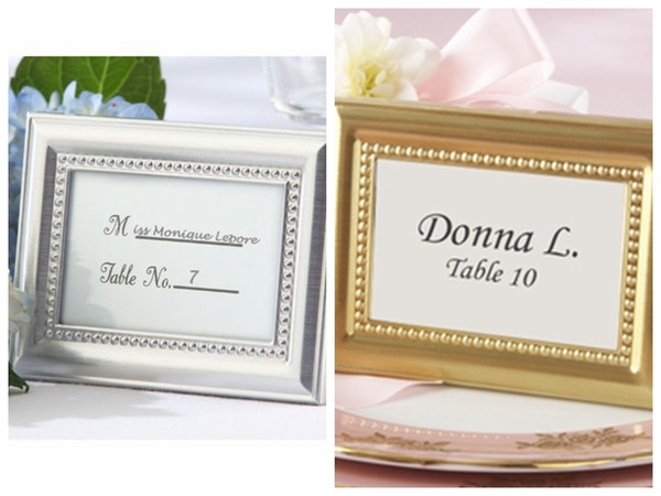 (20Pc/lot) Wedding Decoration craft of Silver and Gold Photo Frame Also as Place card Holder For Party Favors and Guest Gifts