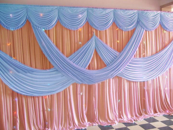 New 3x6m Luxury Wedding Dackdrop Background Gauze Curtain with multiple drape Wedding party decoration background layout Curtain Backdrops