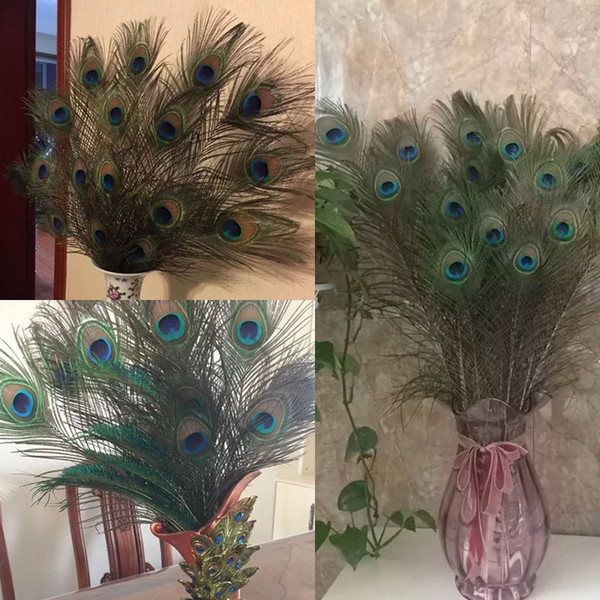 Beautiful Natural Peacock Feathers Eyes For DIY Clothes Decoration Wedding Party 25-30cm 10-12 Inches