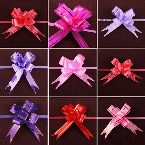 Beautiful Pull Bow Wedding Flower Ribbon Bow Knot Flower Wedding Party Door Car Decorations Christmas Decor Gift Box Flower