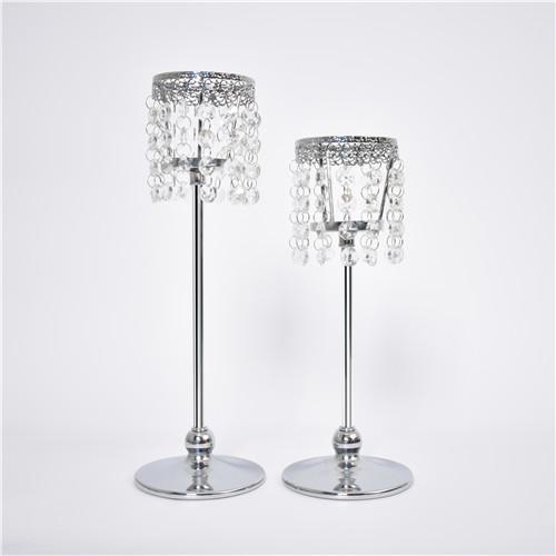 Metal Candle Holder with Hanging Crystal Beaded Tealight Crystal Candle Holder Wedding Dining Room Table Decorative