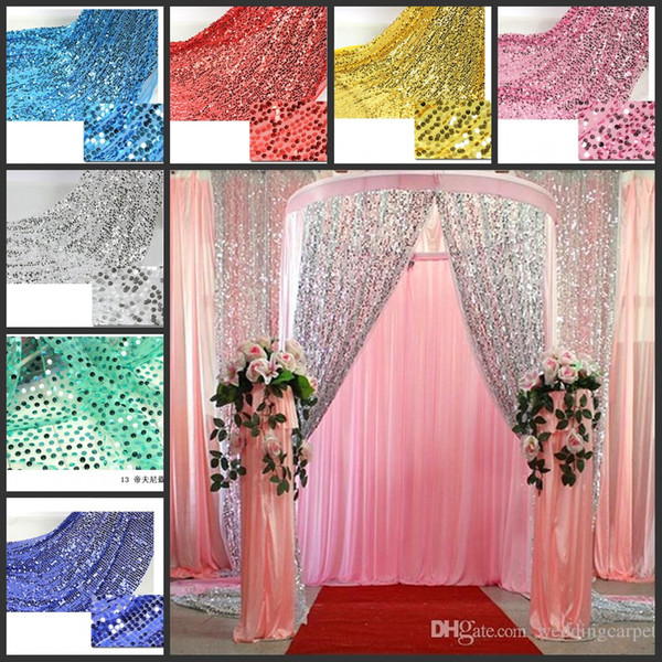 Shiny 9mm Sequins Fabric For Wedding Table Cloth Decoration Backdrop Multicolor Wedding Gauze Background Curtain Sequined Fabric