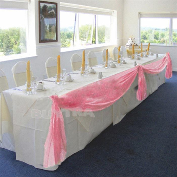 2014 New Practical Event Party Supplies 5M*0.5M Table Swags for Wedding Party Decoration Pink