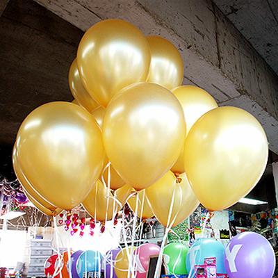 Gold Helium Thickening Balloons Pearl Latex Happy Birthday Wedding Party Decoraiton 100pcs/bag 1.8g 10inch free shipping