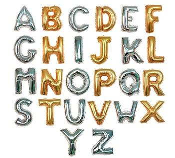 16 inch 40cm Party Wedding Decoration Mylar Foil Balloon Large Letter A - Z Full Alphabet