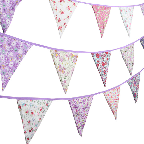 Colorful Fabric Bunting Banner Prop Decoration 10m 2019 Harvest Bunting Fabric Flag Banner Fall Colors Surprise Wedding Decoration