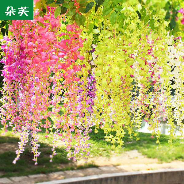 Bridal Party Artificial flowers Silk Flower Wisteria Vine flower Rattan for Wedding Centerpieces Decorations Bouquet Garland Home Ornament