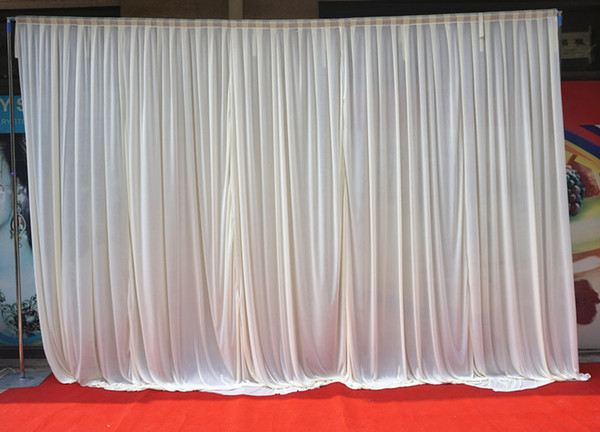 3M*3M white backdrop curtain party background valance wedding backcloth stage curtain 2pc for 3*6M