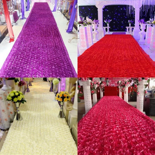 New Arrival Luxury Wedding Centerpieces Favors 3D Rose Petal Carpet Aisle Runner For Wedding Party Decoration Supplies 12 Color