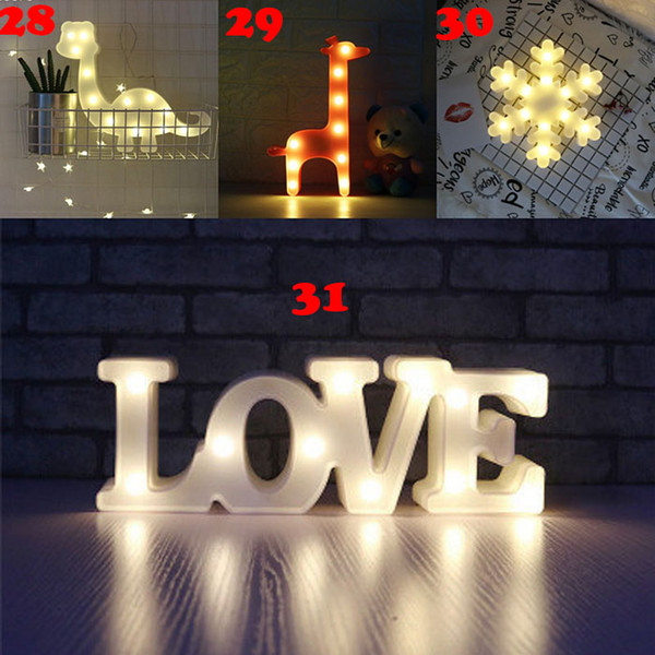 2018 LED Night Light Lamp Luminaria 3D Cartoon Lamps Nightlight Marquee Letter Led Lights For Children Kids Room Indoor Decoration