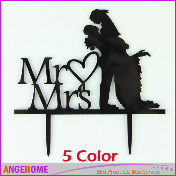 5 Color Wedding Cake Topper, Wedding Decoration, Acrylic silver glitter, Black, Mirror Silver, Wedding Cake Decor