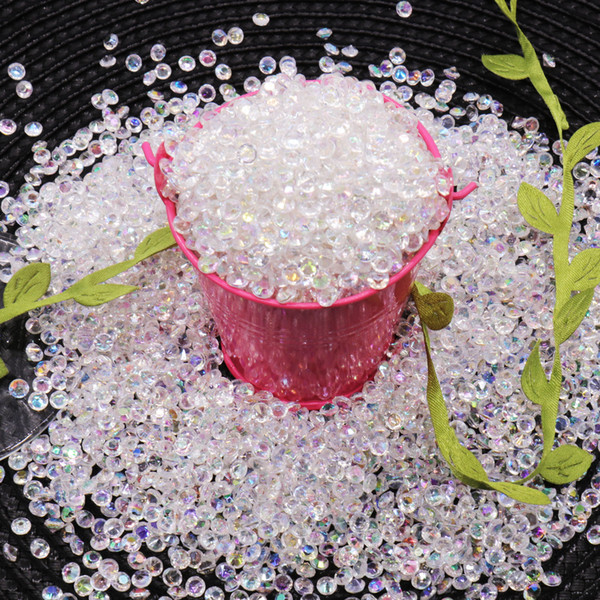 Hot 5000pcs 4.5mm Acrylic Diamond Crystal Bling Transparent Confetti For Wedding Party Decoration Confetti Table Scatter Beads