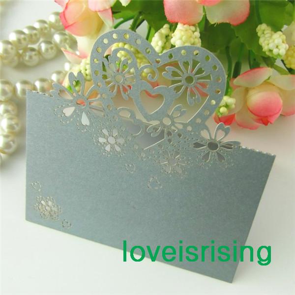 New Arrivals--50pcs Silver Color Laser Cut Place Cards Wedding Name Cards For Wedding Party Table Decoration--Factory Directly Sell