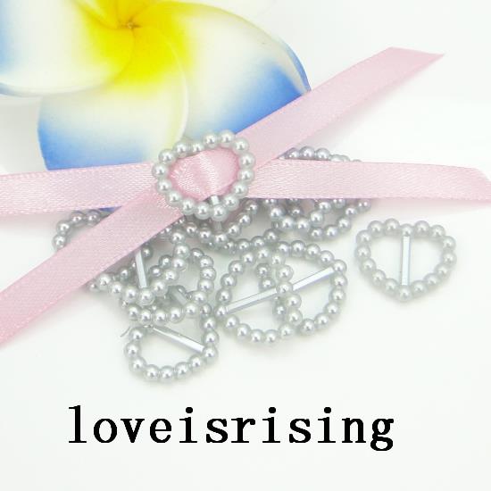 12 Colors For You Pick--200 Pcs 17x15mm Silver Heart Pearl Buckle For candy Box wedde Buing invitation card Ribbon Slider And Shockles Decor