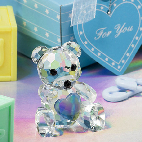 Crystal Bear Figurines Pink Blue Wedding Favors Birthday Party Gifts Centerpieces Accessories Baby Shower Home Decoration+DHL 