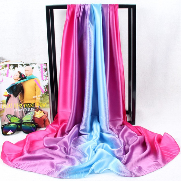 Wedding Favors Gift Scarf Gradient Long Mulberry Silk Scarf Shawl Dual-use Dance Scarf