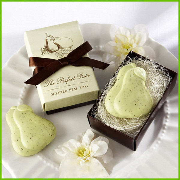 New Creative Personality Love Pear Soap Handmade Soap For Wedding Shower Favor Wedding Favors Baby Shower Favors Small Shells Soap 2727