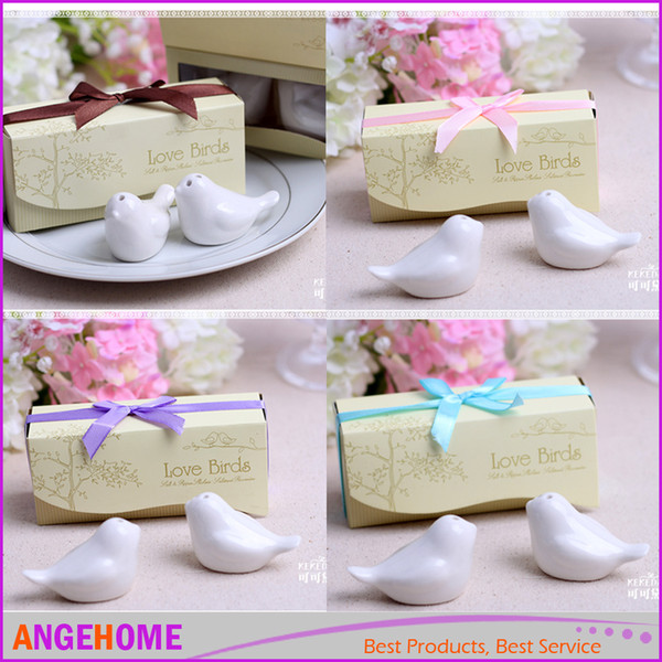 2PCS/SET wedding favors and gift Love Birds Salt and Pepper Shaker Party favors 